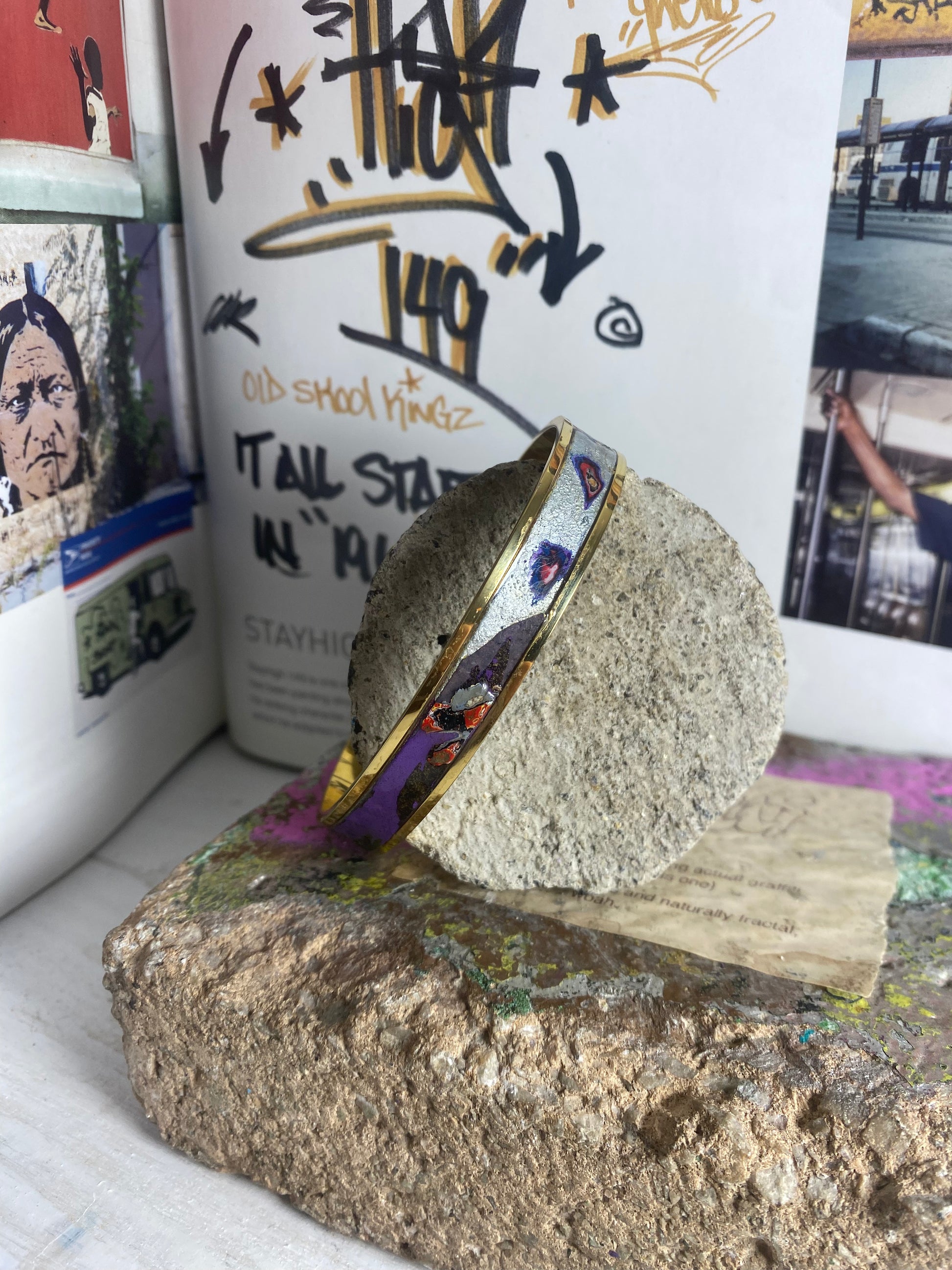 Recycled Graffiti bangle