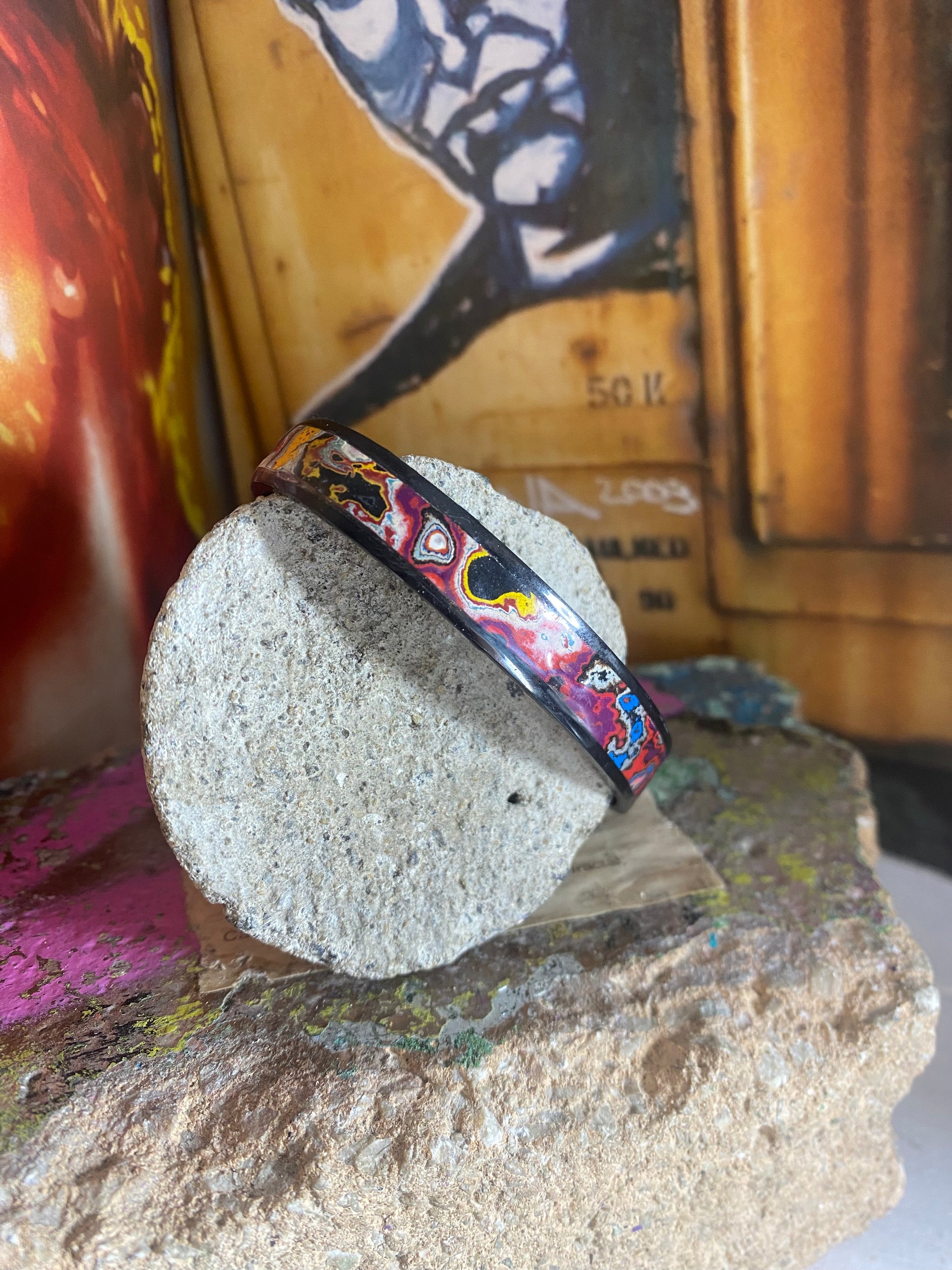 Recycled Graffiti bangle